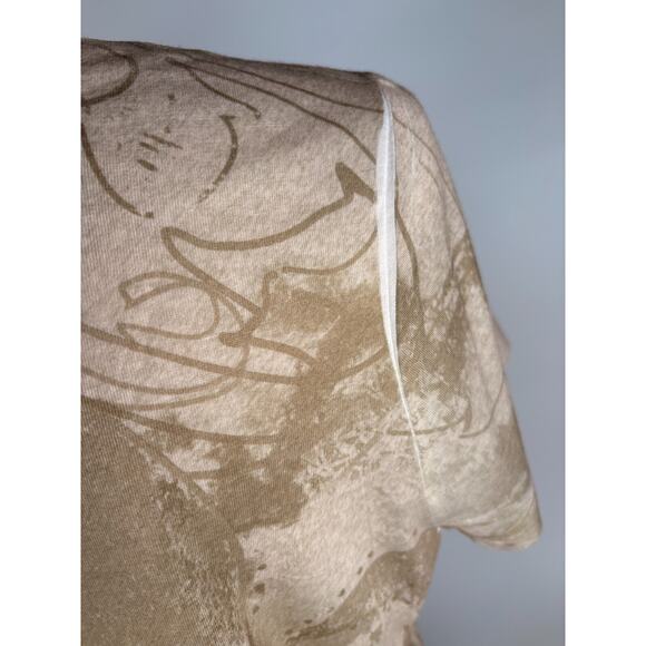Mudd Y2K Grunge Shirt Gold Beige Womens Sz LARGE Gothic Affliction style 90s - Picture 7 of 8